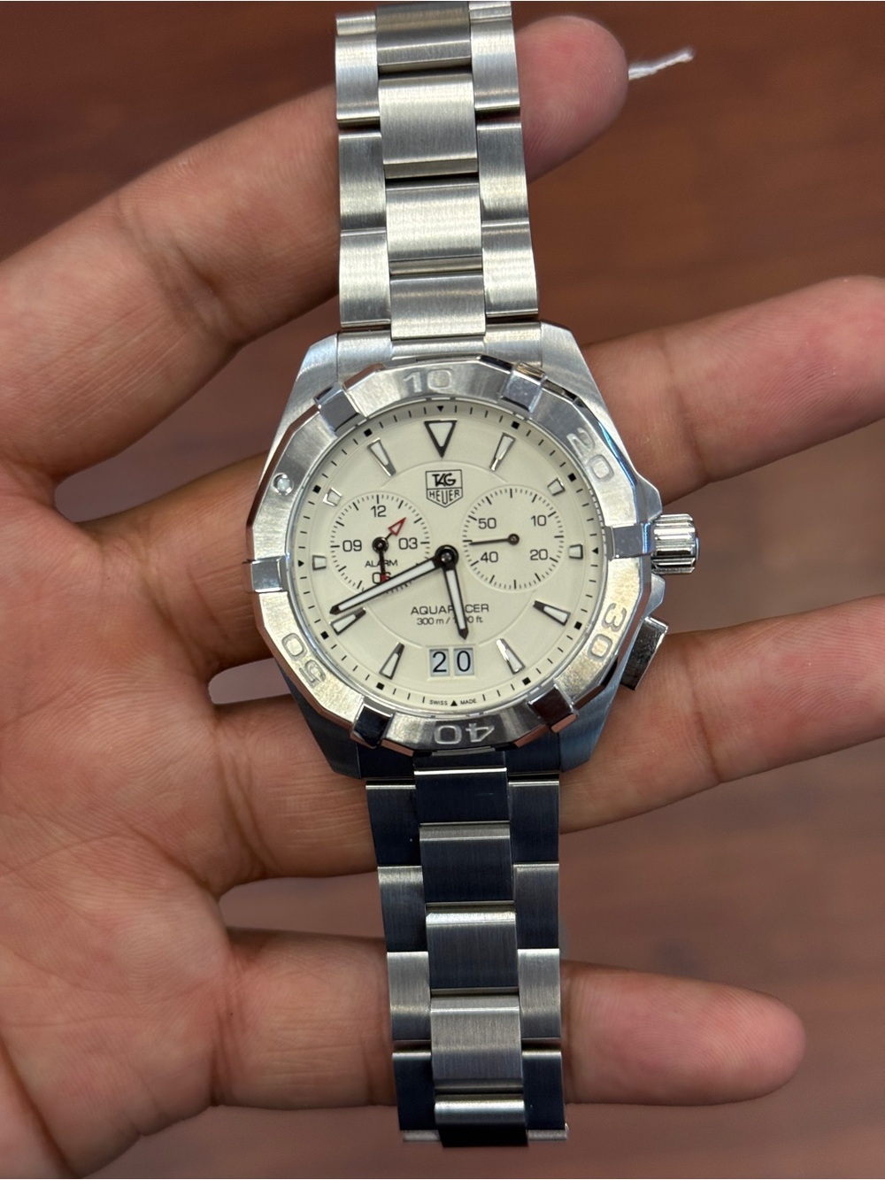 Tag Heuer Aquaracer WAY111Y 41mm Stainless Steel Watch - Cream Dial men’s